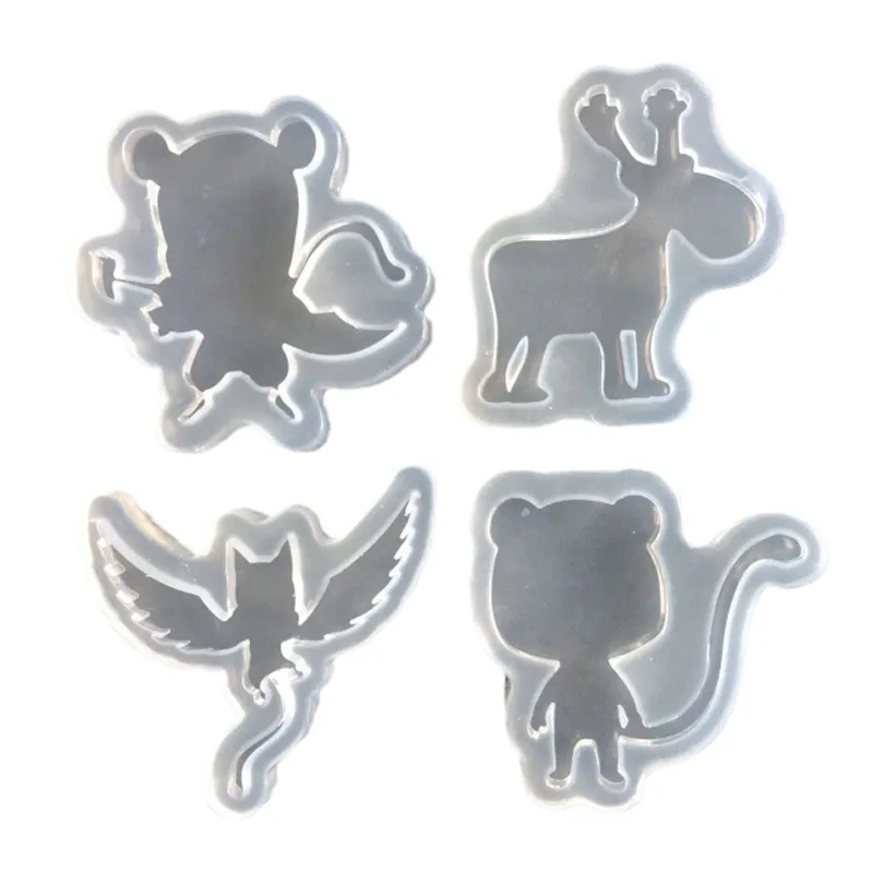 Optional Jewelry Crystal Epoxy Mold Tail Christmas Deer Superman Pendant 16290