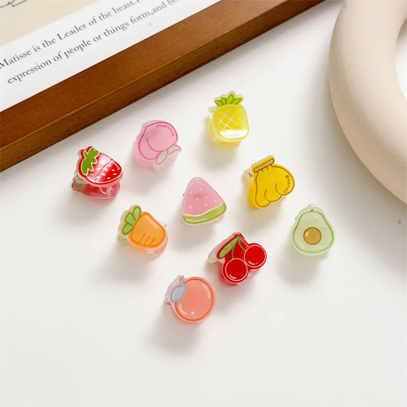 Ins Hot Sale Fashion 2.3cm Mini Cute Baby Fruit Hair Clip Claw For Children's Bangs Clip Small Grab Clip Girl's Hair Accessories