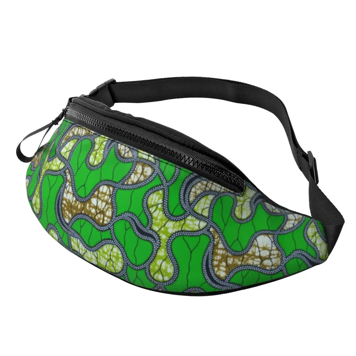 Custom African Ethnic Tribal Ankara Pattern Fanny Pack for Cycling Camping Women Men Crossbody Waist Bag Phone Money Pouch