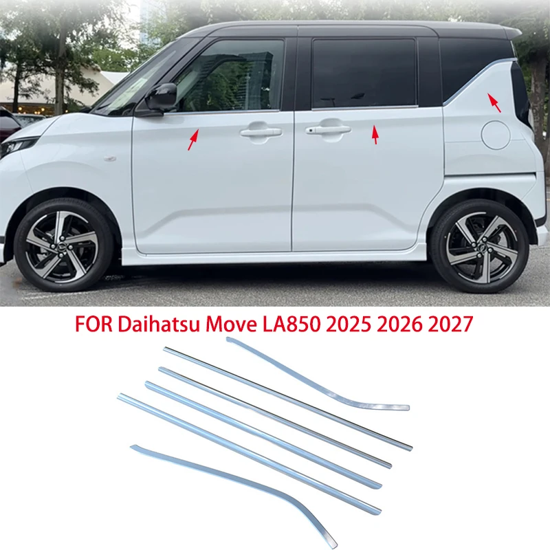 

FIT For Daihatsu Move LA850 2025 2026 2027 Stainless steel chrome Exterior Window Molding Strip Sill side Cover Trim