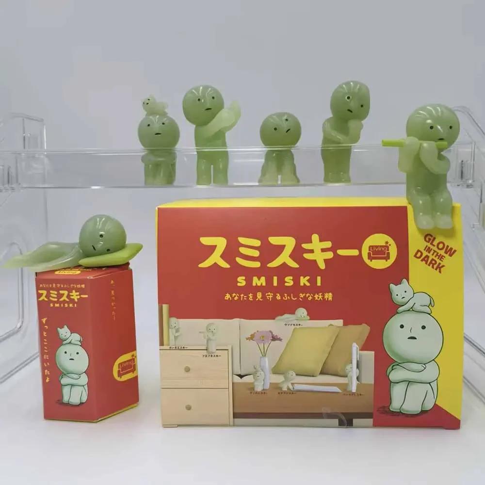

Smiski Living Series Glow in the Dark Mini Figure Blind Box Daydreaming Thinking Mystery Box Living Room Doll Decoration Gift