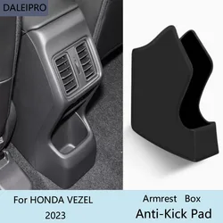 Car Rear Armrest Box Anti-Kick Pad For HONDA HR-V HRV VEZEL 2015 2016 2017-2023  Microfiber Leather Protective Cover Accessories