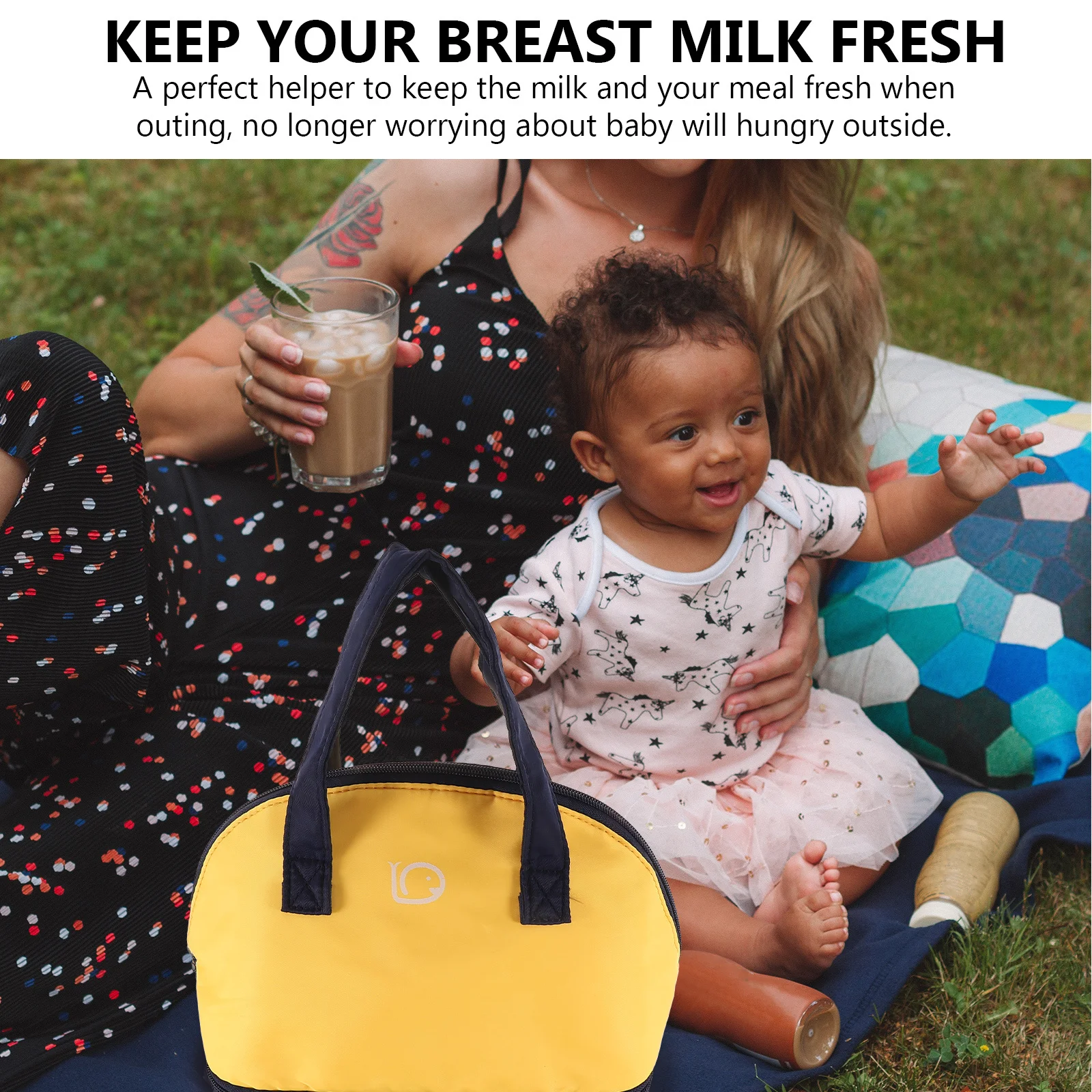 

Сумка-холодильник для грудного молока Изолированная полиэстеровая маленькая сумка для бутылочек Двухслойная сумка для хранения молока The Go Основы для кормления грудью