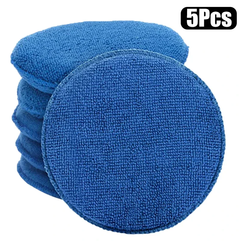 1/3/5Pcs Car Cleaning Foam Round Car Wax Sponge Dust Remove Auto Care Polishing Pad Detailing Tools Car Cleaning Accessories
