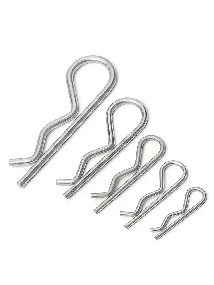 304 A2 Stainless Steel R Type Spring Cotter Pin M1.2 M1.5 M1.8 M2 M2.5 M3 M3.5 M4 M5 M6 Wave Shape Split Clip Clamp Pin
