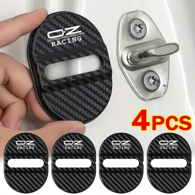 OZ carbon fiber texture car door lock cover vibration-damping noise-reducing soundproof sealing patch buffer