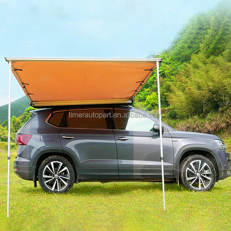 Custom Logo Sunscreen Car Awning Side Outdoor Rainproof Camping Canopy Van Installation Extension Side Tent