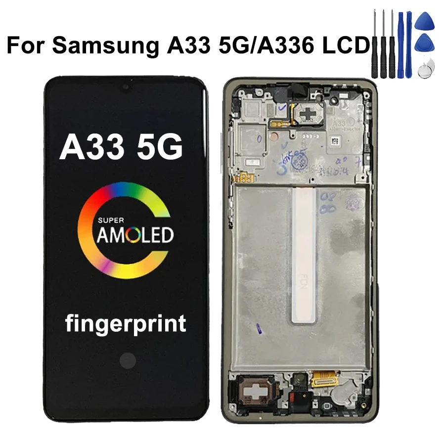 6,4-calowy wyświetlacz Super AMOLED do Samsung A33 5G A336 LCD z ekranem dotykowym i digitizerem do Samsung A33 5G A336B LCD Display