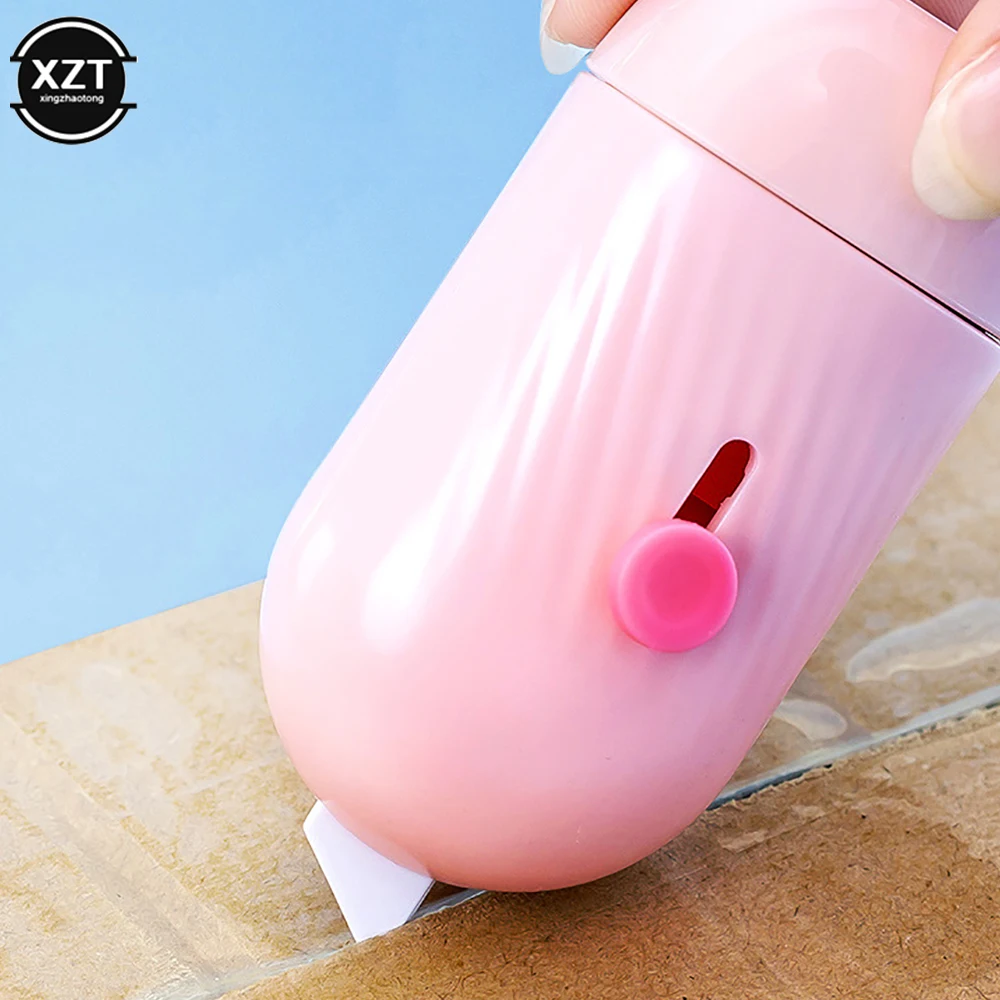 Mini Theft Protection Roller Stamp & Paper Knife Cutter Express Box Knife 2 In 1for Privacy Confidential Data Theft Protect