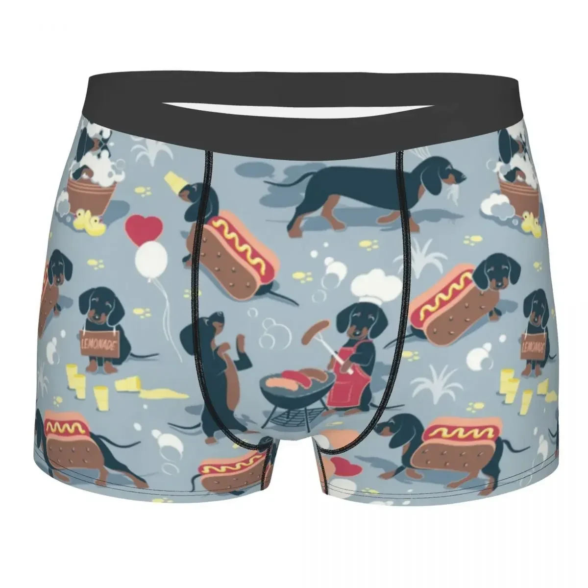 Cute Dachshund Dog Underwear Male Sexy Printed Customized Sausage Hot Dogs Boxer Briefs Shorts Panties Breathbale Underpants