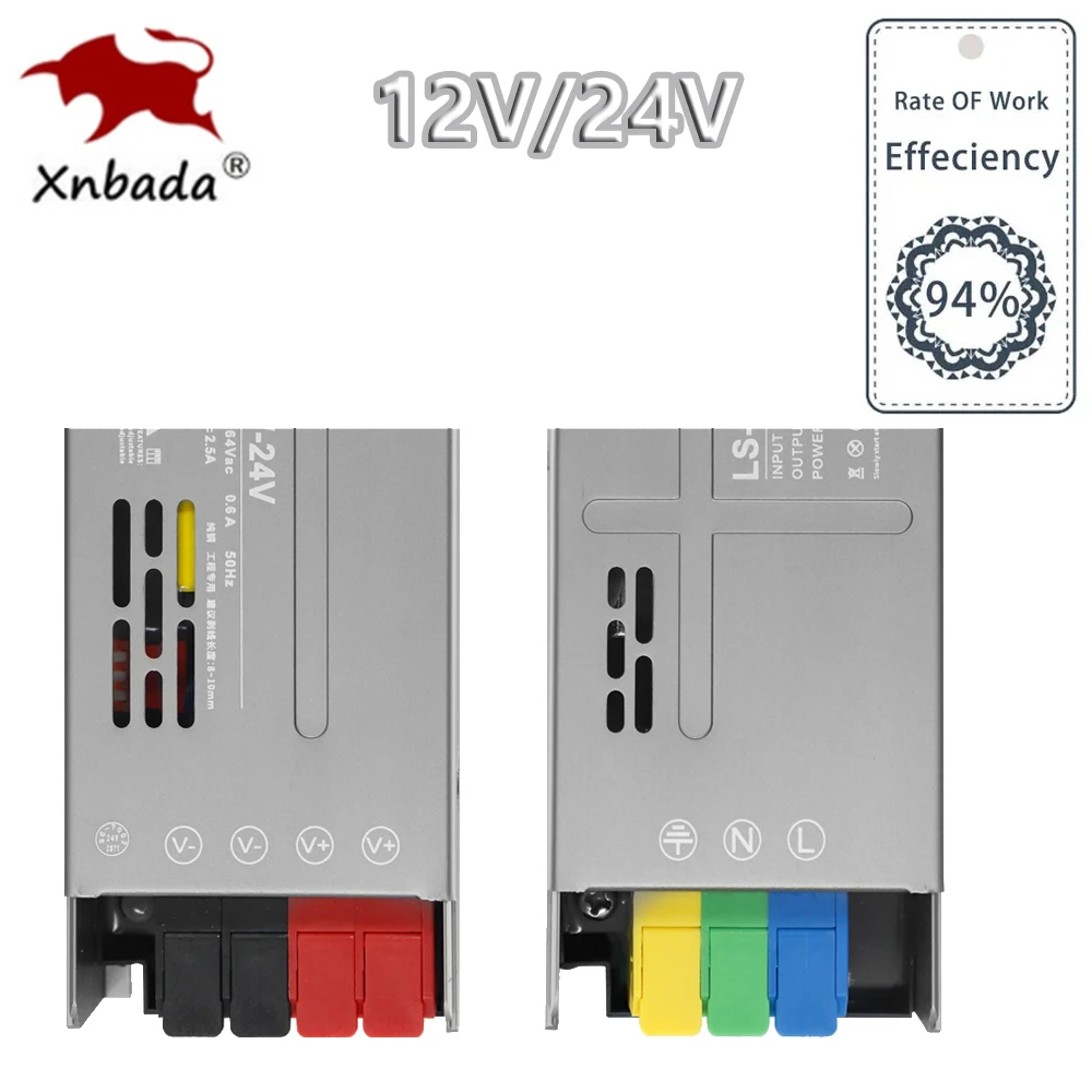 

Светодиодные трансформаторы-преобразователи питания 60W 100W 200W 300W 400W AC170-264V в DC12V/24V, адаптеры-драйверы для светодиодных лент и освещения