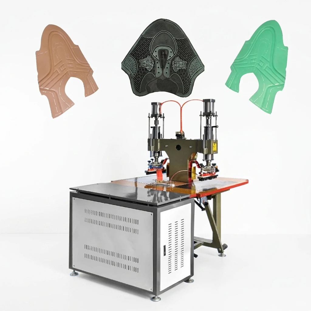 Double Head Pneumatic High Frequency Welding Machine for Sports Shoe Upper Football Leather Fabric Sealing