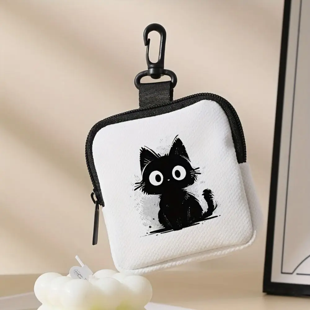 

Fashion Cartoon Printed Mini Keychain Bag Cat Pattern Luxury Coin Purse Creative Storage Bag Bag Accessories