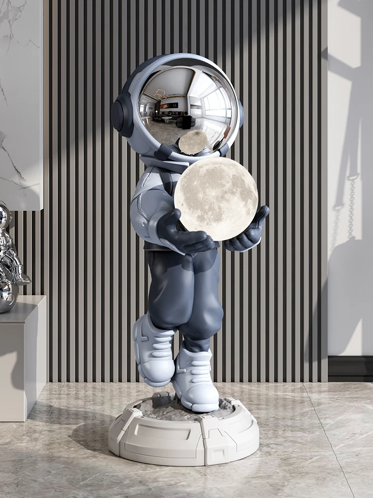 Home Decor Kreatywne świecące statuetki astronautów Dekoracja podłogi Nordic Living Room Large Welcome Sculpture Art Astronaut Lamp Statues