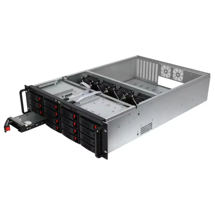High Quality 3U 16 Bays Rack Mount Server Storage with Hot Swap ATX PSU Plastic Case and Fan in Stock
