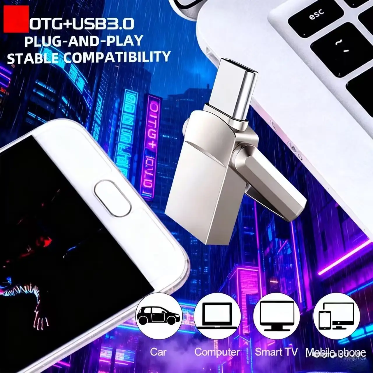 محرك فلاش لينوفو الأصلي سعة 2 تيرابايت USB 3.0 صغير عالي السرعة محرك القلم المعدني 1 تيرابايت عصا تخزين الذاكرة المقاومة للماء 128 جيجابايت قرص U #5