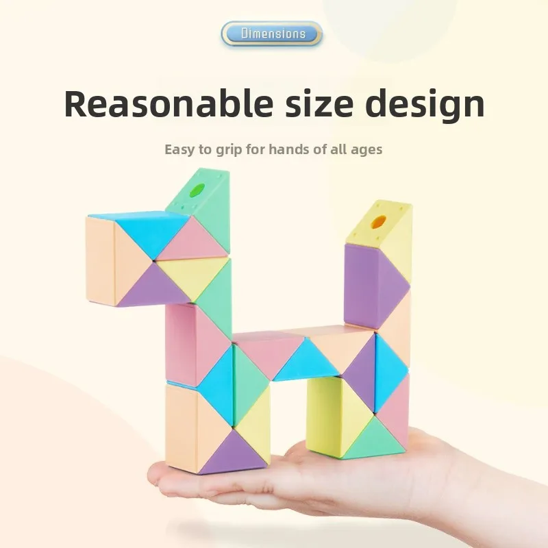 MoYu Magic Ruler Macarone 24/36/48/60/72 Segments Cubo Magico Snake Twist Cube Puzzle Kid Educational Toy for Children Gift