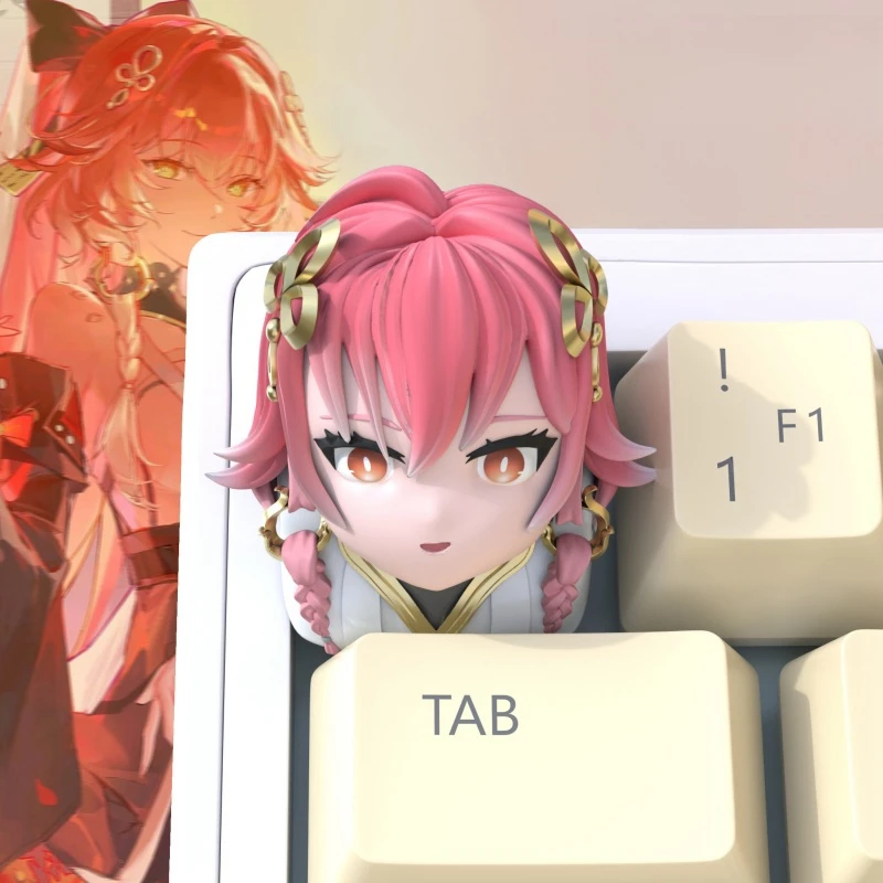 Wuthering Waves Keycaps Kawaii Changli Character Keycaps Game Peripherals Customized Mechanical Keyboard Keycaps Birthday Gift