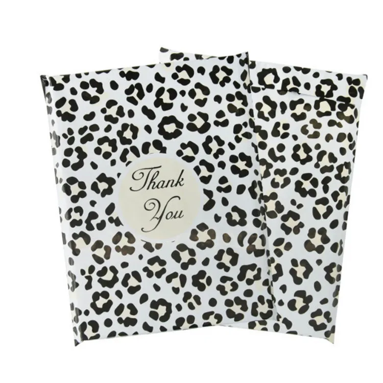 10pcs Sexy Leopard Poly Mailer Adhesive Envelope Bag Courier Lady Panties Dress T-shirt Wedding X-mas Gift Box Packaging Pouches