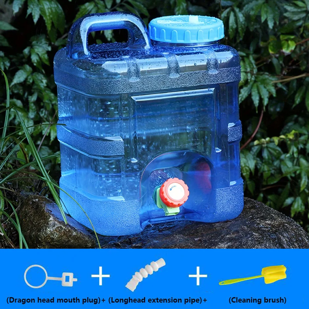 A portable kettle with a faucet is perfect for camping, road trips, hiking, and pure mineral water storage containers