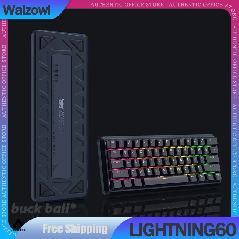 

Waizowl Lightning60 Mechanical Keyboard Magnetic Switch Wired Keyboards Hot-Swap Gasket RGB Office FPS RTS Gaming Keyboards Gift