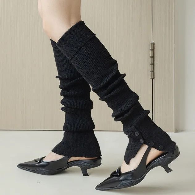 الجوارب بلون تمديد جوارب اليوغا الجوارب الباليه نمط زر انقسام فوق الركبة الساق الحرس اللون بسيط تنفس