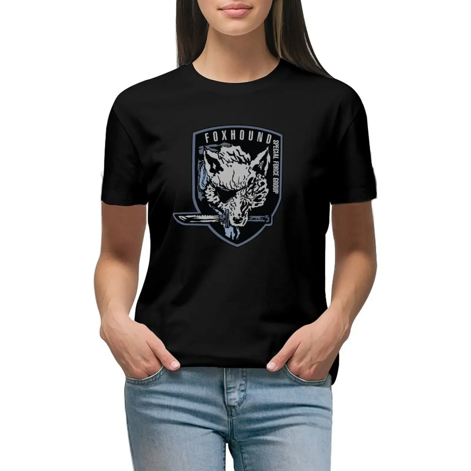 

Metal Gear Solid FOXHOUND T-Shirt summer clothes vintage Female clothing sports fans Women's tops