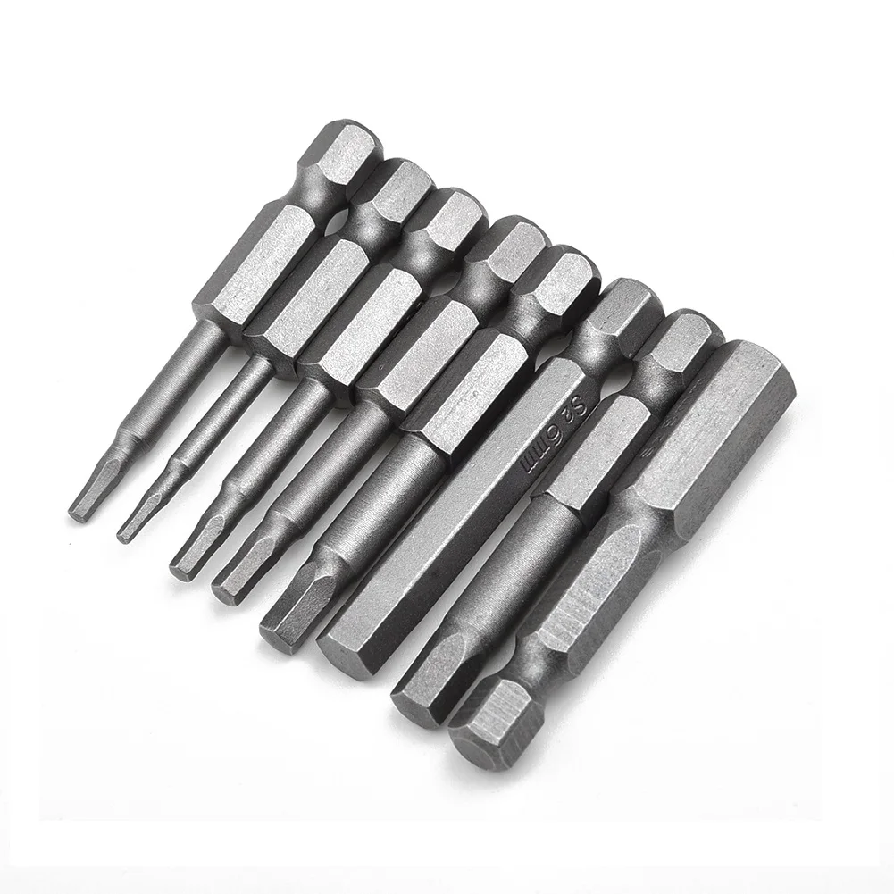 

1Pc Metric Hex Head Wrench Drill Bit Set 1/4" 50mm Quick-Release Shank Magnetic Screwdriver Bit H1.5 H 2 H8 Alloy Steel