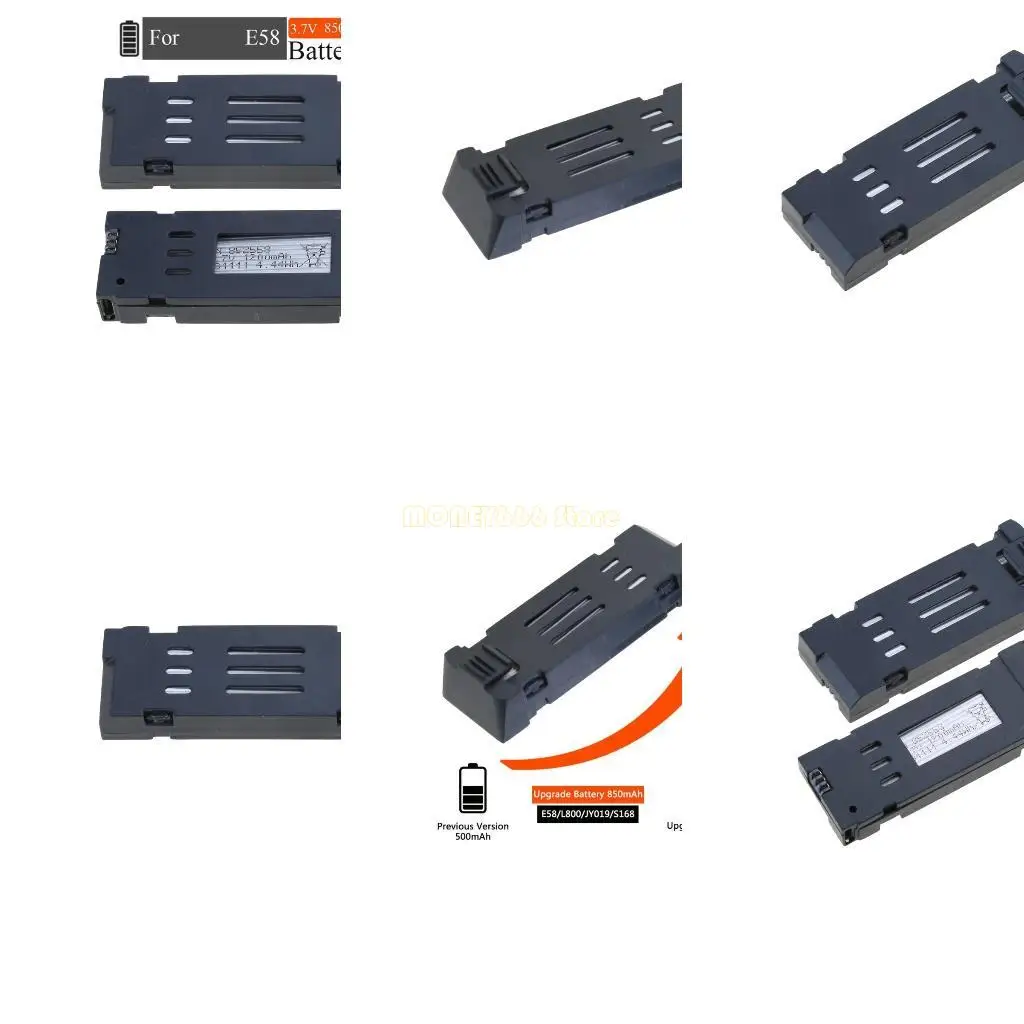 

F62C Professional E58 Battery Upgrade 850mAh Lipo Battery For E58 L800 JY019 S168 3.7V 500mAh Bateria Accessories