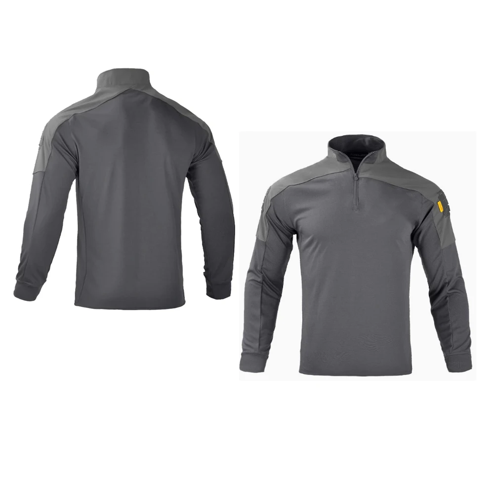 Men's Tactical Long Sleeve Shirt 1/4 Zip Military Combat Top Breathable Quick Dry Outdoor Hiking Hunting Work Shirt image 4