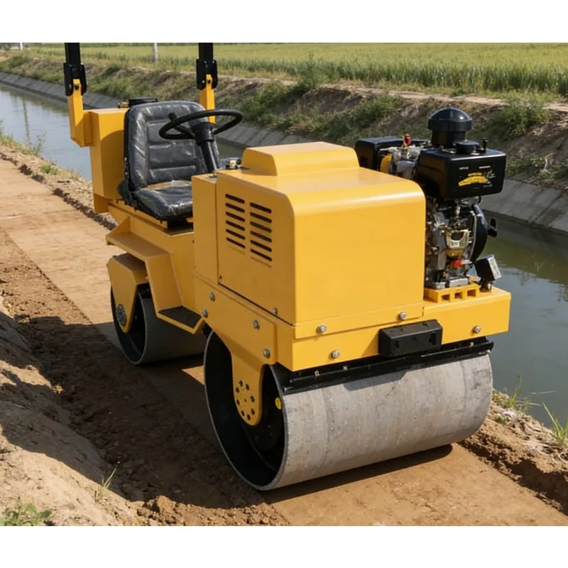 Customized Walk Behind Vibratory Roller 800kg Diesel Mini Road Roller Dual Drum Concrete Compactor Driveway Tool