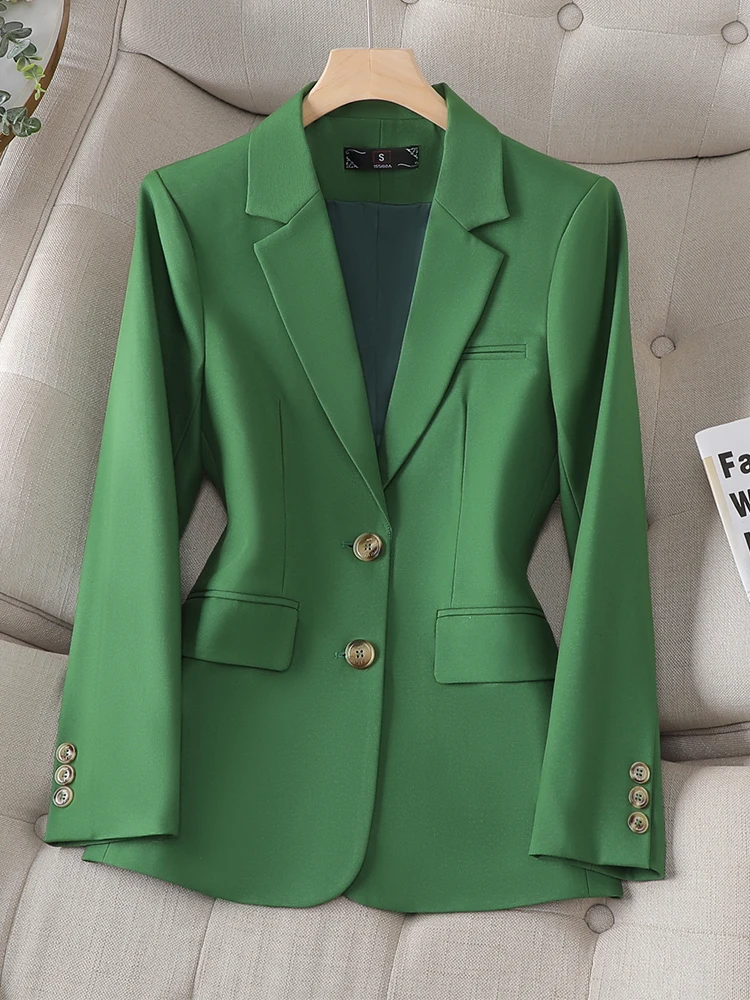 Lange Mouw Herfst Winter Vrouwen Blazer Jasje Dames Zwart Kaki Rood Groen Single Breasted Dames Zakelijke Werkkleding Formele Jas