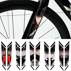 1 Pair Peeking Eyes Bicycle Front Fork Stickers Waterproof Bike Front Suspension Fork Decals for Mountain Bike MTB Off Road Bike