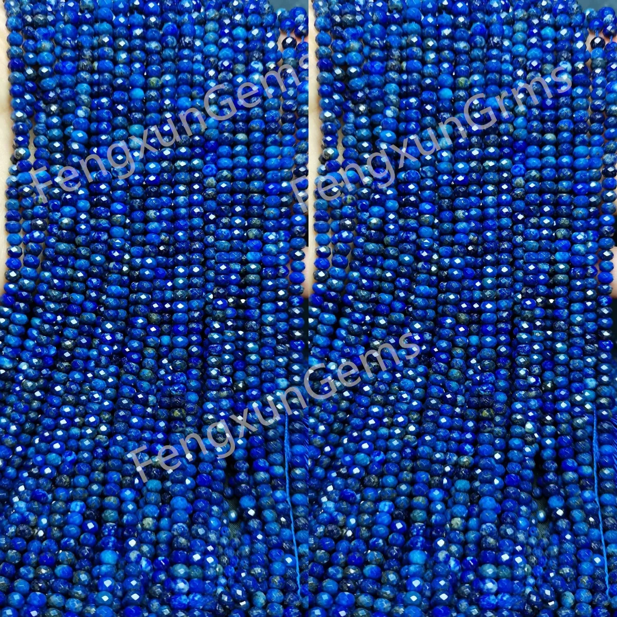 3x4mm Lapis Lazuli Natural Stone from Afghanistan mines Area Loose Oblate Faceted Beads for Bracelet making jewelry Accessories