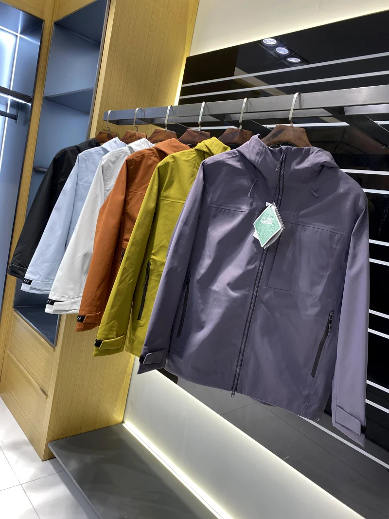 

Men's Outdoor Hooded Windproof Jaet New Autumn Winter Functional Sle Polyester Fiber Long Sve Zipper Closure Pure Color