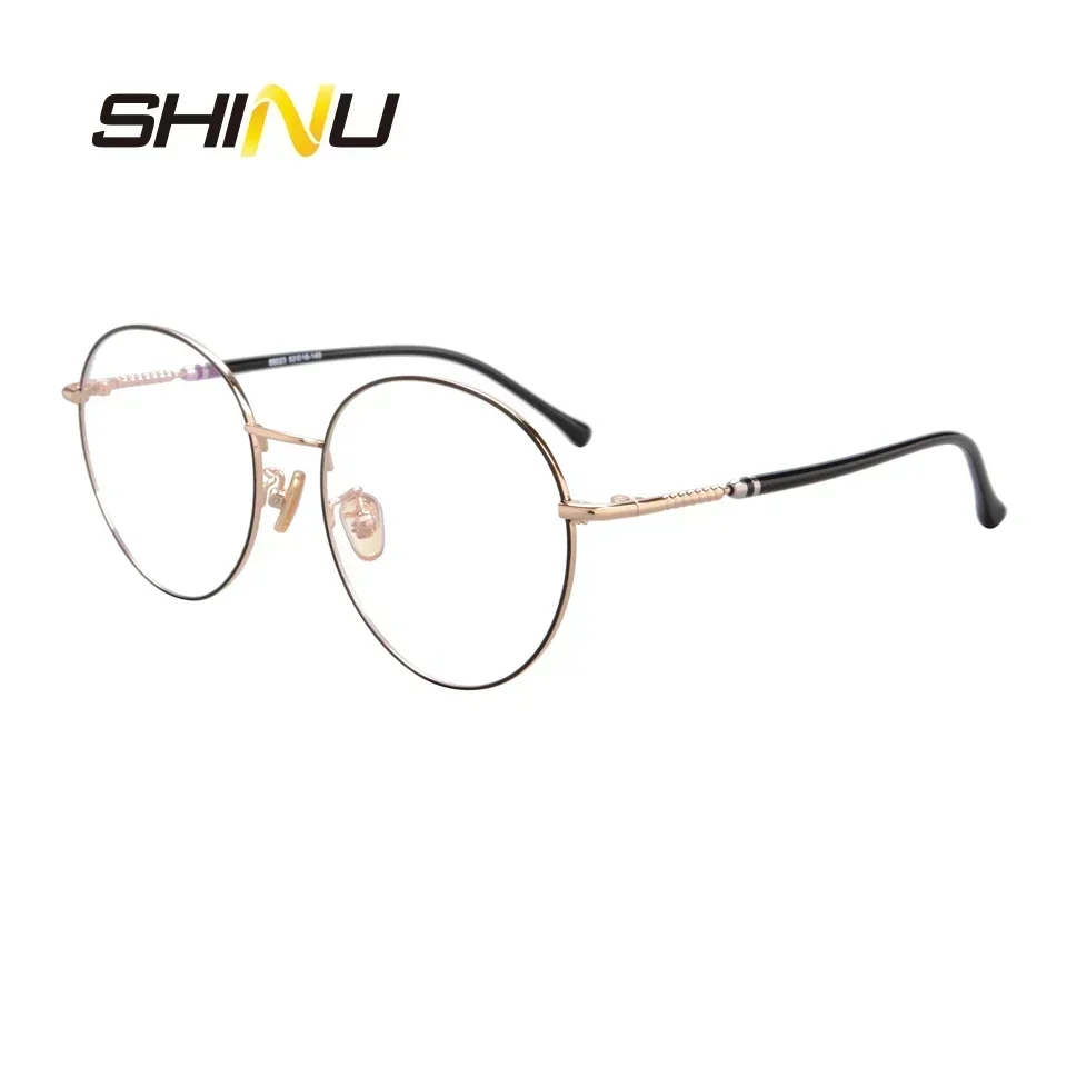 SHINU Vintage Round Progressive Multifocal Reading Glasses Women Anti Blue Ray Antifatigue Diopter Eyeglasses Presbyopia Eyewear