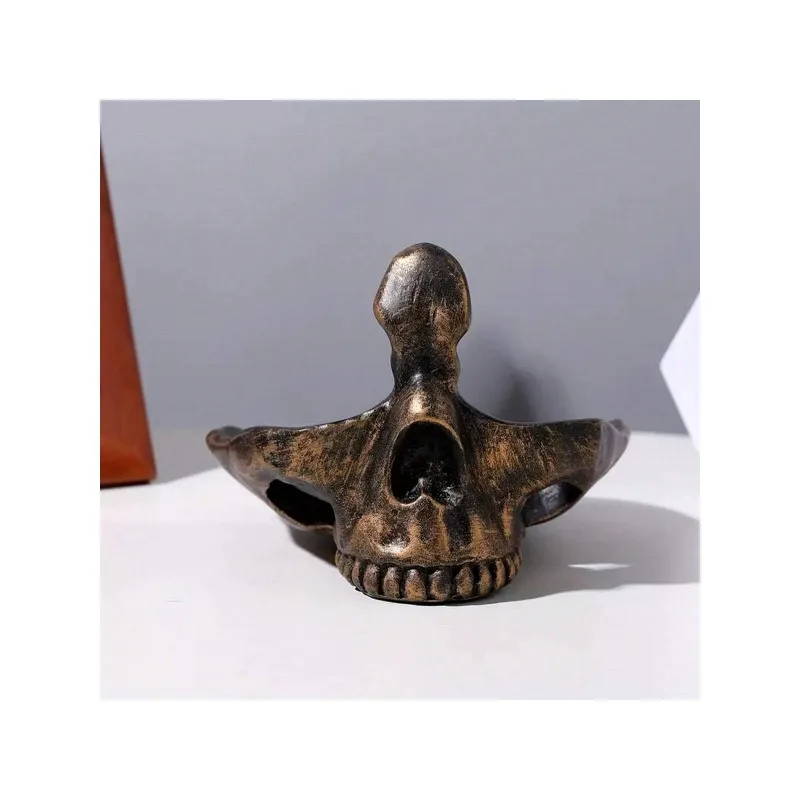 Resin Antique Bronze Eyeglasses Holder Tray Suitable Desk Decoration Home Key Storage Decoration Items Skull Eyeglasses Holder