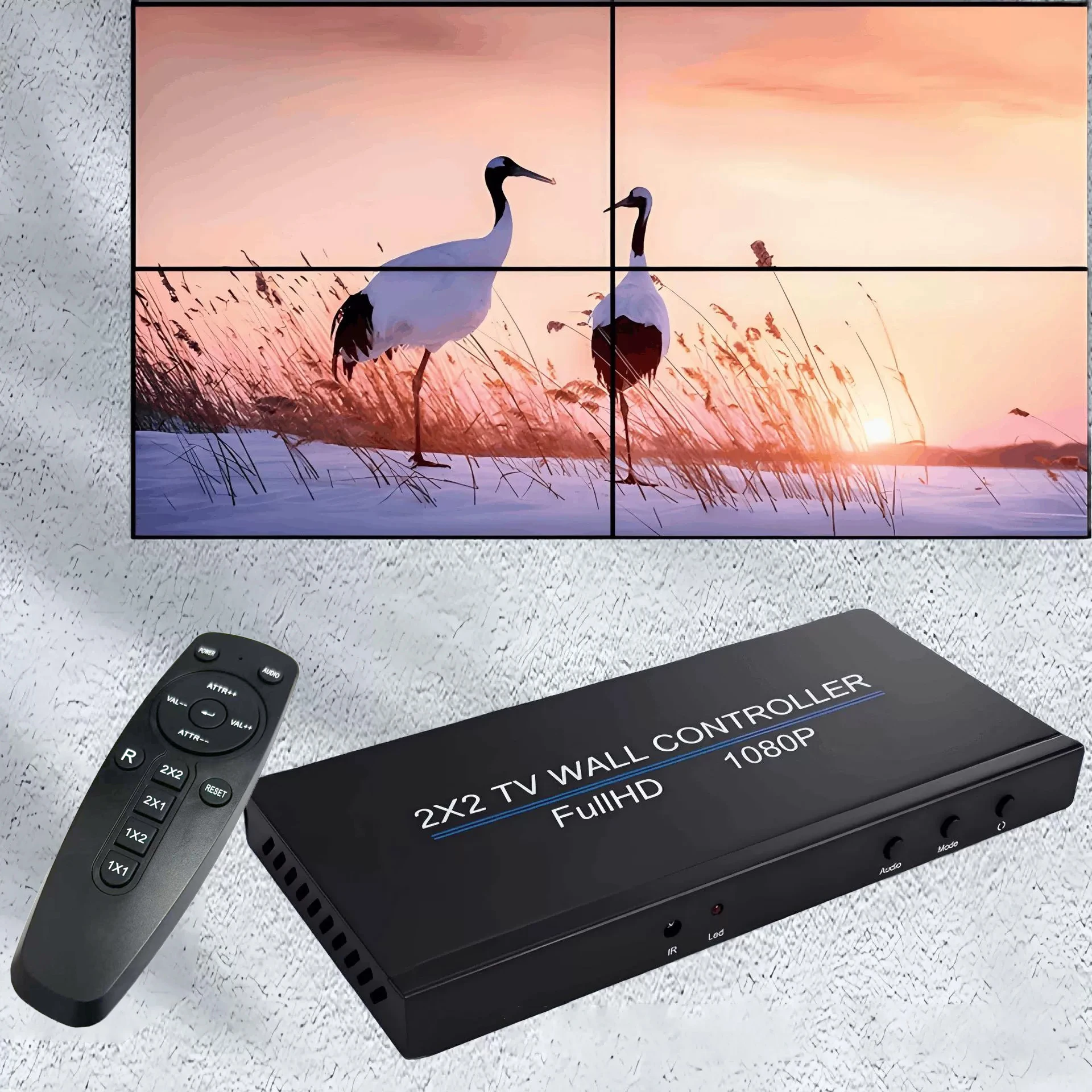 

1080p 2x2 Video Wall Controller 2 3 4 Units TV Wall Splicer Multi Screen Splicing Processor 1x2 1x3 1x4 2x1 3x1 4x1 TV Splicer