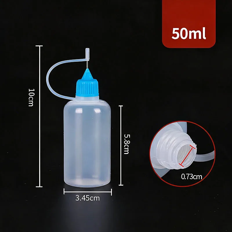 5ml 10ml 20ml 30ml 100ml 120ml PE Kunststoff-Quetschflasche mit Applikatorspitze Nachfüllbarer Tropfer mit Nadelspitzen-Verschlüssen Ölflaschen – Detail 5