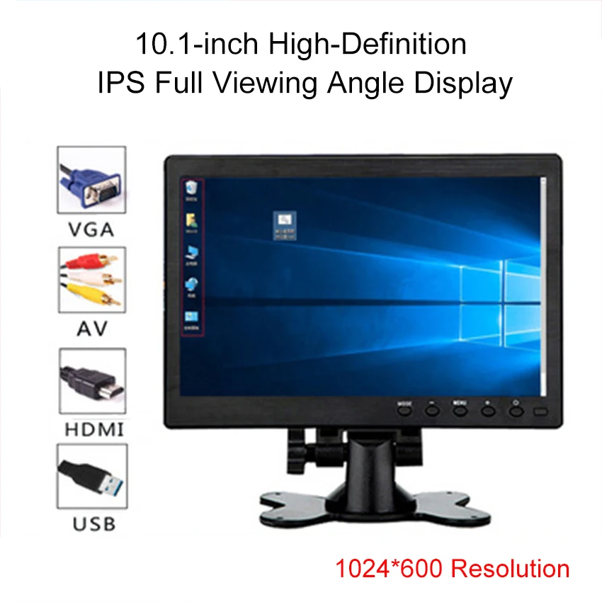 

10.1"HD Car Headrest Monitor TFT LCD HD Digital Screen VGA/AV/HDMI/USB Slim PC/TV/DVD Player For Monitoring with speaker