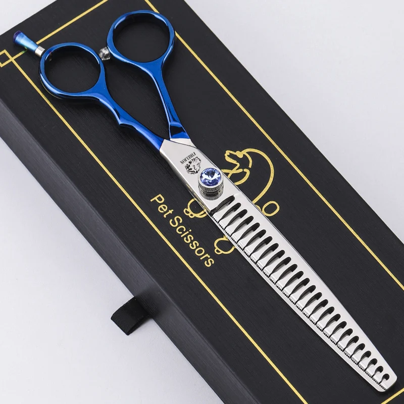 

Ножницы для ухода за собаками 7,0/7,5/8,0 дюймов FIRELION, сталь 440C, профессиональные ножницы для прореживания зубов акулы, ножницы для измельчения домашних животных