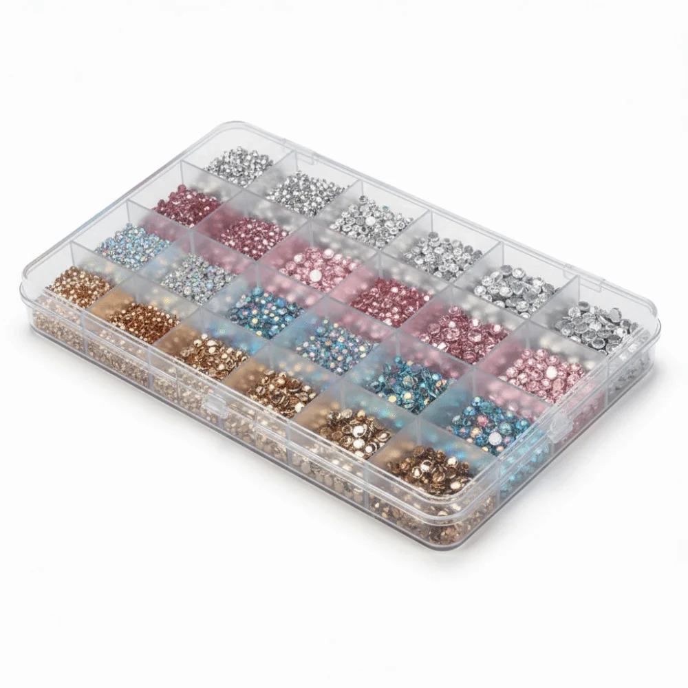 3D Resin Nail Art Rhinestones Mix Sizes Brilliant Diamond Nail Charms Flat Bottom Nail Manicure Accessories