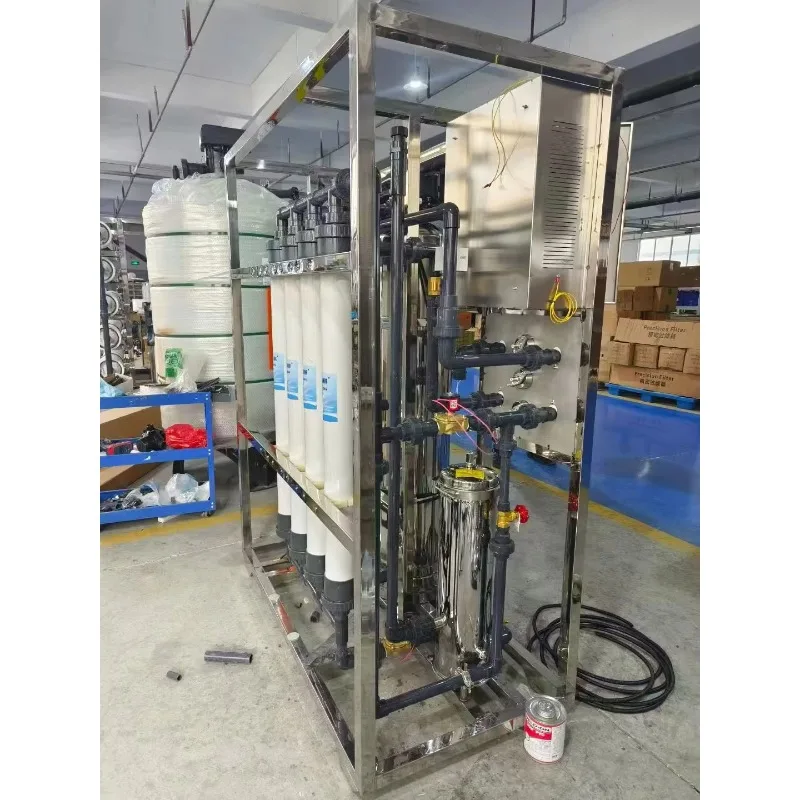 2T/H Industrial Ultrafiltration Water Purifier System 2000L/H Stainless Steel UF Commercial Drinking Water Pump Multi-Voltage
