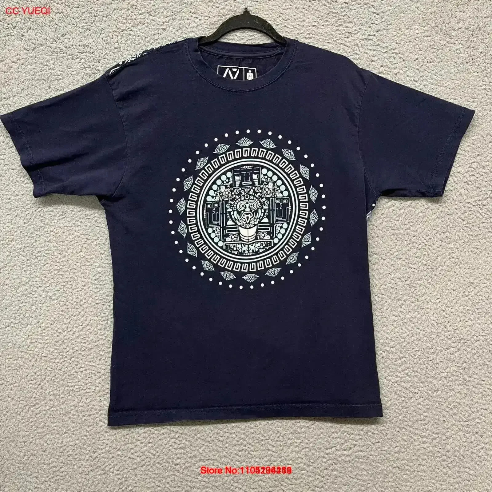 A7 بار قبضة تي شيرت رجالي L الأزرق القبلية ملابس قوية رفع الأثقال رياضة خمر غسلها تنفس مصمم الملابس تنوعا #1