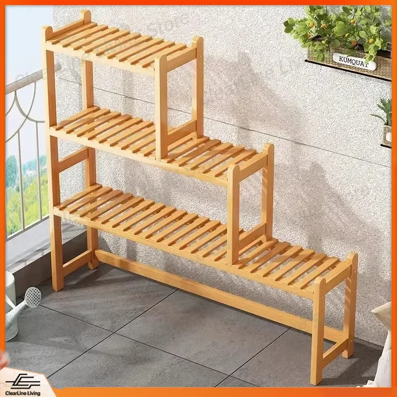 Indoor Balcony Flower Stand Floor to Ceiling Shelf Stepped Multi Layer Plant Pot Bracket Balcony Storage Rack