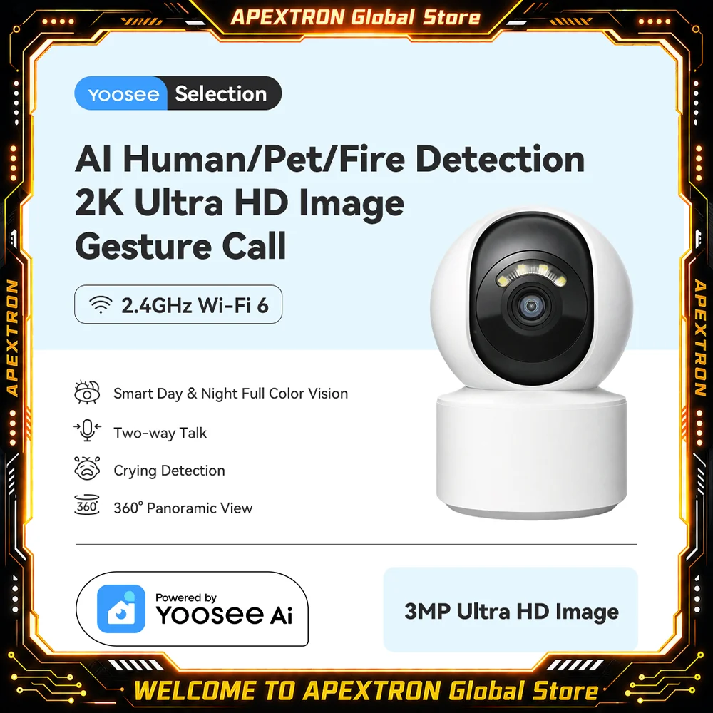 Yoosee B31-S IP Dome Camera 1080P 4X Digital Zoom 2.4G WiFi Indoor CCTV Surveillance Cam Two-Way Audio Motion Alarm TF Record