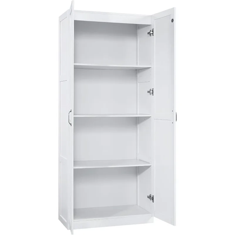 

Hopkins Modern Freestanding Storage Cabinet with 4 Adjustable Shelves & Soft Close Doors, Tall Multipurpose Or