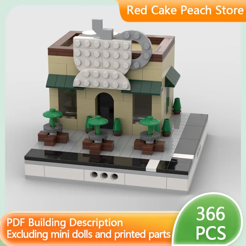 

City Street View Model MOC Building Bricks Mini Coffee Shop Modular Technology Children Holiday Gifts Assemble Toys Suit