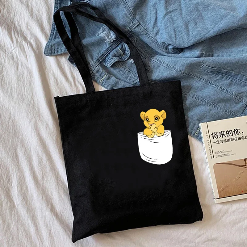 90s Y2k Disney The Lion King Tote Bag Canvas Shoulder Bag Eco Hakuna Matata Shopping Bag Women Tote Shopper Bag Female