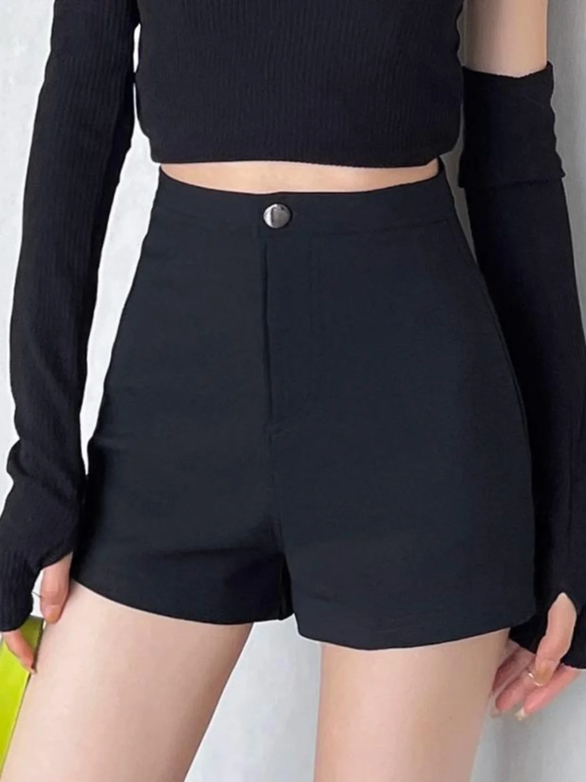 Vita alta Bla orts Donna Primavera Estate A-Line Gamba larga Pantaloni casual Stivale elastico stretto Cut out Bot Pendolarismo Sle